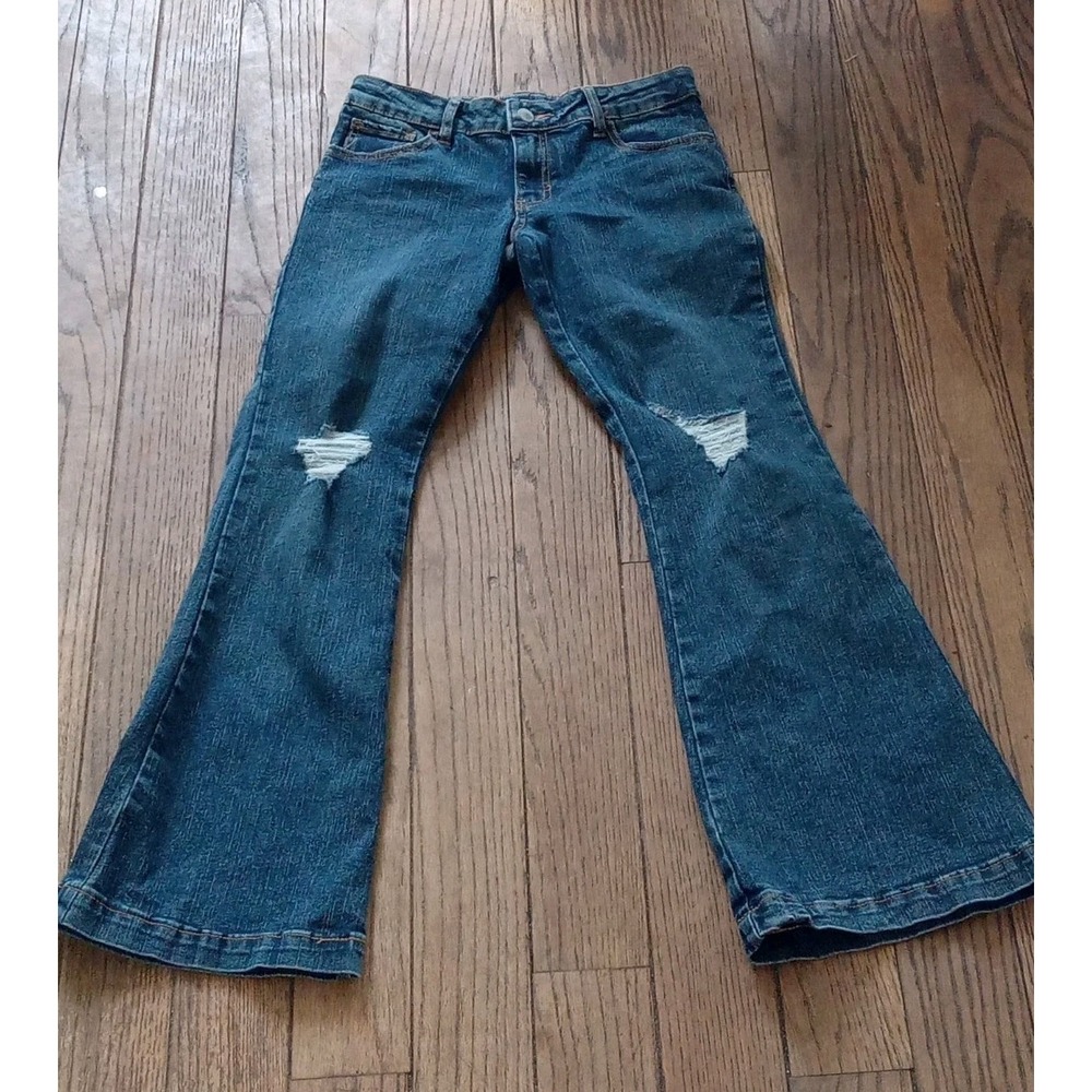 Art Class Sz 14 Girls Wide Leg Distressed Bootcut Jeans Streetwear Normcore Y2K